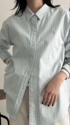 FR刺繍オックスコンパクトストライプシャツのサムネイル