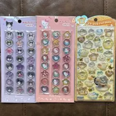 うるちゅるポップシール　ポムポムプリン　おはじきふうシール　クロミ　キティ