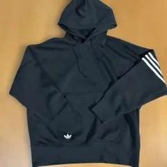 adidas ブラック フード付きパーカー Lサイズ