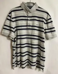 【アメリカ古着】トミーフィルフィガー_ボーダーポロ_Mサイズ