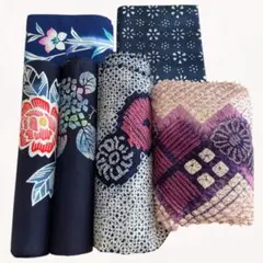 【藍染・絞り】古布 はぎれ セット 和布 リメイク素材 アンティーク6枚まとめ