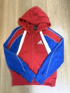 adidas フルジップパーカー レッド ブルーのサムネイル