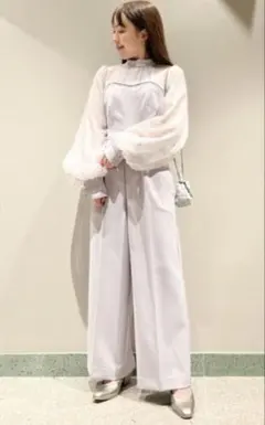 SNIDEL シアーTOPSベアオールインワン LGRY 結婚式