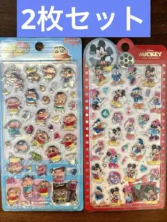 【海外正規品】ボンボンドロップシール　クレヨンしんちゃん& ミッキー　2枚セット
