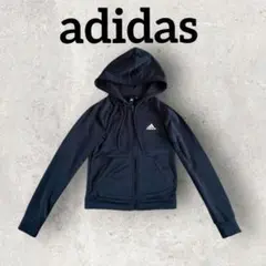 adidas フード付きパーカー ジップアップパーカー (М) 紺色 スポーティのサムネイル