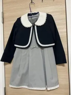 【入学式、卒園式】フォーマルドレスセット 120cm ネイビー/グレー