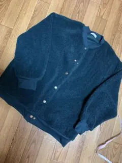 ダークグリーン ボアジャケット サイズL