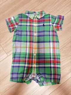Ralph Lauren ポロラルフローレンチェック柄ロンパース 6M 70