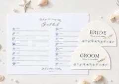 芳名帳　ゲストブック　結婚式　ウェディング　受付　リゾート　海　貝殻　マリン