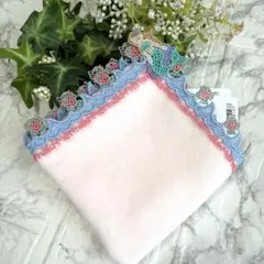 新品　タグ付　近沢レース　マーメイド　ピンク　チカザワレース　タオルハンカチのサムネイル