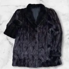 【美品】ダークミンクコート Lサイズ リアルファーコート ダークブラウンのサムネイル