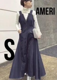 AMERI スタッズ付き デニムサロペット ワンピースのサムネイル