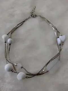 ホワイトビーズ シルバーブレスレット