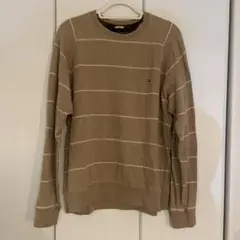 TOMMY HILFIGER ベージュ ストライプ セーター L
