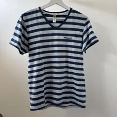 DIESEL ストライプ Vネック Tシャツ M