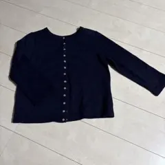 アーウィーF ネイビー ニットカーディガン 長袖 ボタン付き