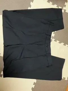 ユニクロ タックワイドパンツ ネイビー