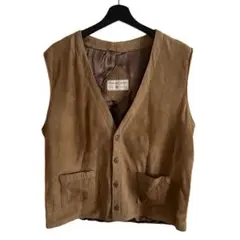 80s Pierre Cardin ヌバックレザーベスト 名作 初期 未着用