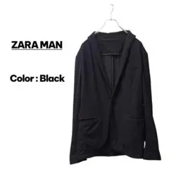 ※表示タグ無 ZARA MAN ザラ メッシュ テーラードジャケット メンズ 黒のサムネイル