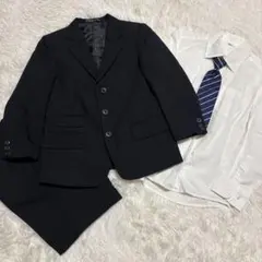 ヒロミチナカノ　フォーマルスーツ 黒 ストライプ柄 セット　120