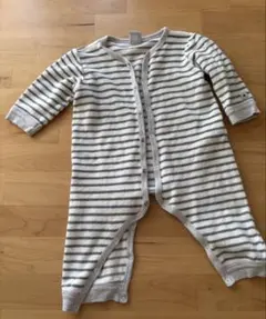 プチバトー　ストライプロンパース 74cm