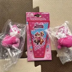 ディズニーミニーパルパルーザ　チップとデールぬいぐるみチャーム＆ワッペン