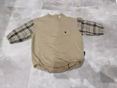 POLO チェック柄 長袖 ロンパース 80