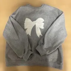 Dazy グレー リボンプリント スウェット M