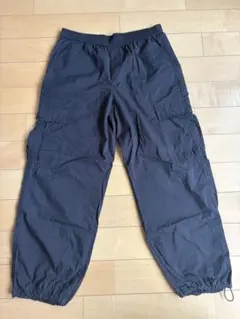 ダークグレー カーゴパンツ ゴムウエスト