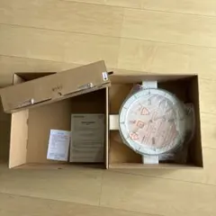 新品/未使用/電波時計/掛時計/壁掛時計/リズム時計/ソフレールS/白(ピンク)のサムネイル