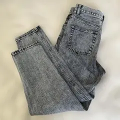ケミカルウォッシュ　GU ハイウエストマムジーンズ　Sサイズ