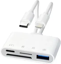 4in1 sdカードリーダー Lightning/USB-CからUSB/SD/