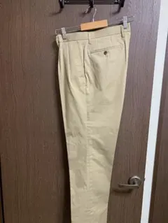 ウエスト82新品未使用！上質定番2タックコットンスラックス！定番ベージュ