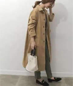 【中古美品】アーバンリサーチドアーズ コーデュロイ ノーカラー ロングコート