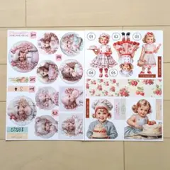 ★うみちゃん様★コラージュシート　レトロキッズEクッキング　人物　女の子　他