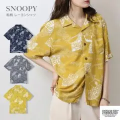 SNOOPY 和柄 レーヨンシャツ Lサイズのサムネイル