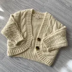 petit main アイボリー　ニットボレロ　Sサイズ（90㎝）