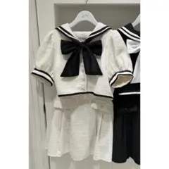 bubbles cropped sailor blouse