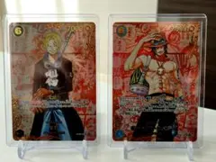 ワンピース/ エースSEC サボSEC レッドスーパーパラレル/ 展示用