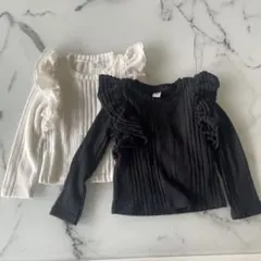 SHEIN フリル付き長袖カットソー 5Y 2色セット