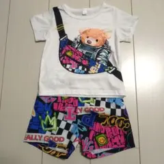 クマプリント　Tシャツ＆ハーフパンツセット