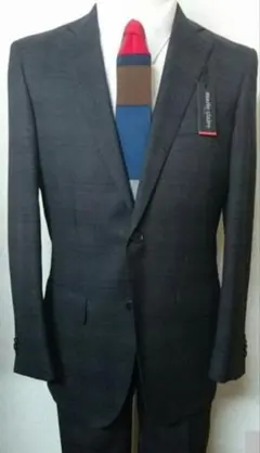 marie claire 冬物メンズスーツ☆Y6☆グレー系チェック柄 新品