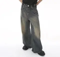ワイド バギーデニム QS86 Menes elev g.e.e.k 地底人風