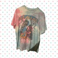 着画あり 古着 ヴィンテージTシャツ ピンク ブルー バンT itimiのサムネイル
