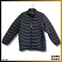 【新品未使用】ダウンジャケット　中綿　韓国　ポロ風　あったか冬L ネイビーグレー