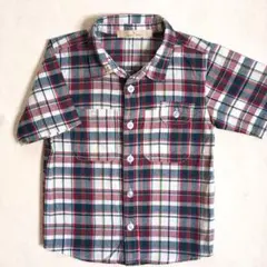 グローバルワーク　半袖チェックシャツ　キッズL  110〜120