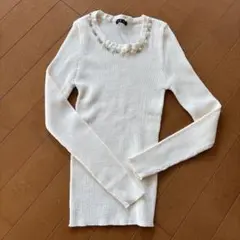 INGNI ホワイト リブ編み トップス