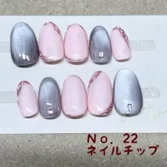 Ｎｏ．22 ネイルチップ マグネットネイル ニュアンスネイル ミラーネイル
