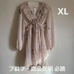 ワンピース フリルワンピース XL ピンク系