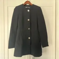 ZARA ブラック ノーカラージャケット EU34